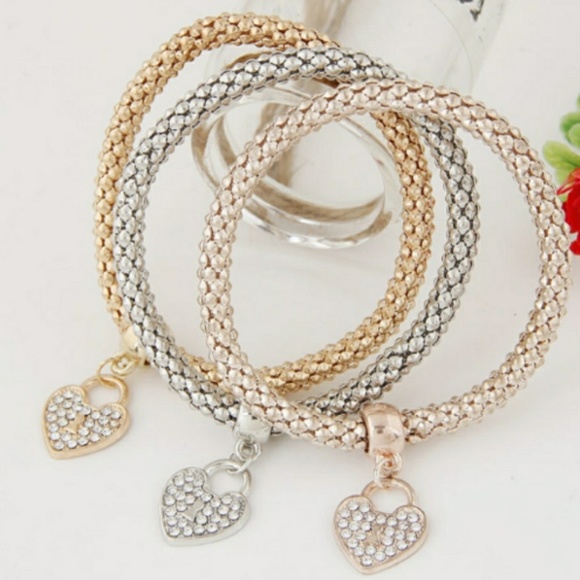 Jewelry - Three piece heart bracelet set